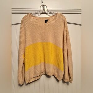 Knot Sisters Beige and Yellow Knit Sweater